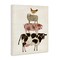 Stupell Industries Barnyard Buds Stacked Animals Canvas Wall Art